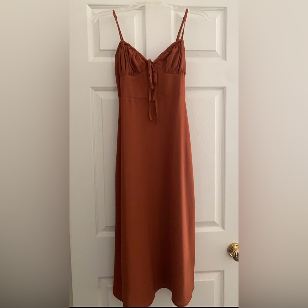 Burnt Orange Midi Maxi Dress